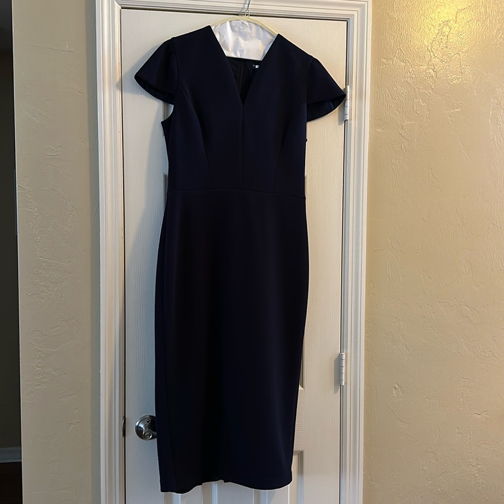 Maggy London navy blue sheath dress